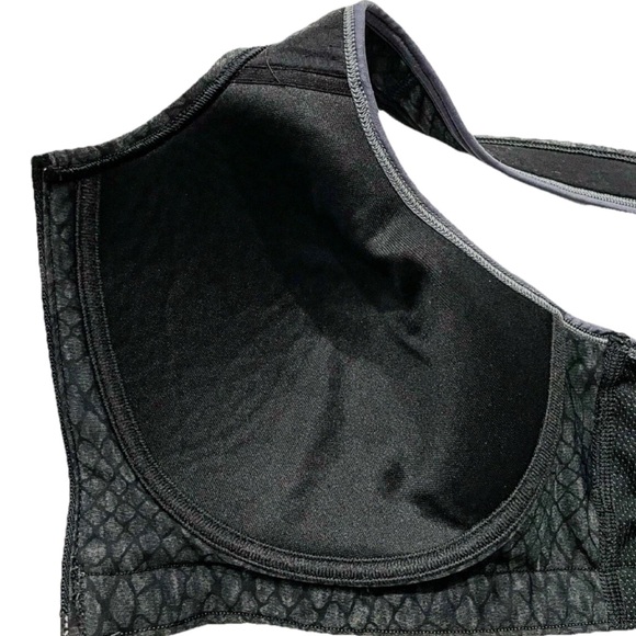 Under Armour High Impact Sports Bra XS Black Front Zip Crossback Reptile Print - Picture 6 of 7